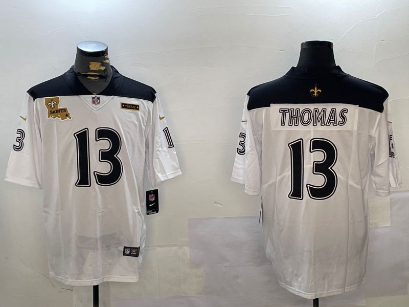 Men New Orleans Saints #13 Thomas White City Edition 2024 Nike Limited NFL Jersey style 2